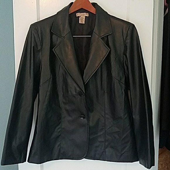 Mountain Lake - Faux Leather Jacket-Women's Petite - Picture 2 of 7